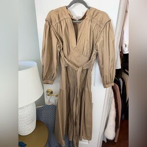 Sea New York Khaki Tie-Waist Maxi Dress